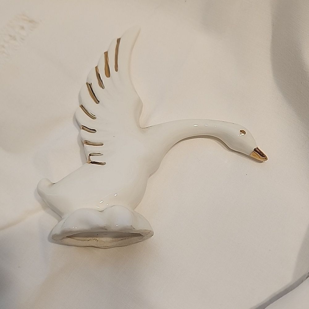 Vintage Porcelain Figurine Gold Accent
